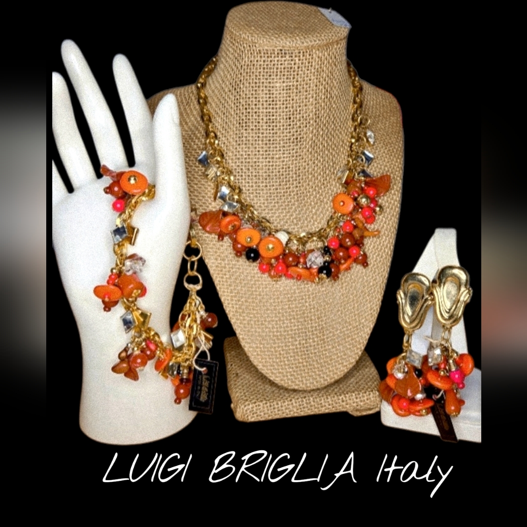 Vtg Nos Luigi Briglia Complete Parure